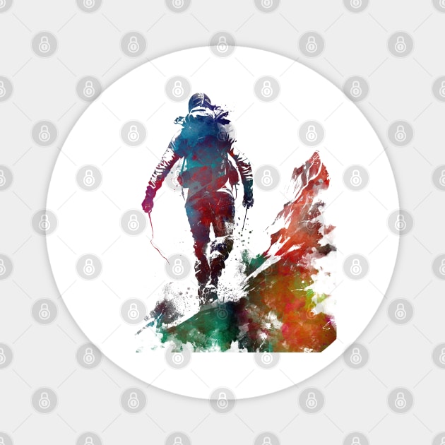 Mountaineer climbing sport art #mountaineer #climbing #sport Magnet by JBJart